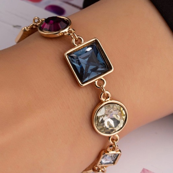 Multi color gem stone bracelet - Picture 2 of 3